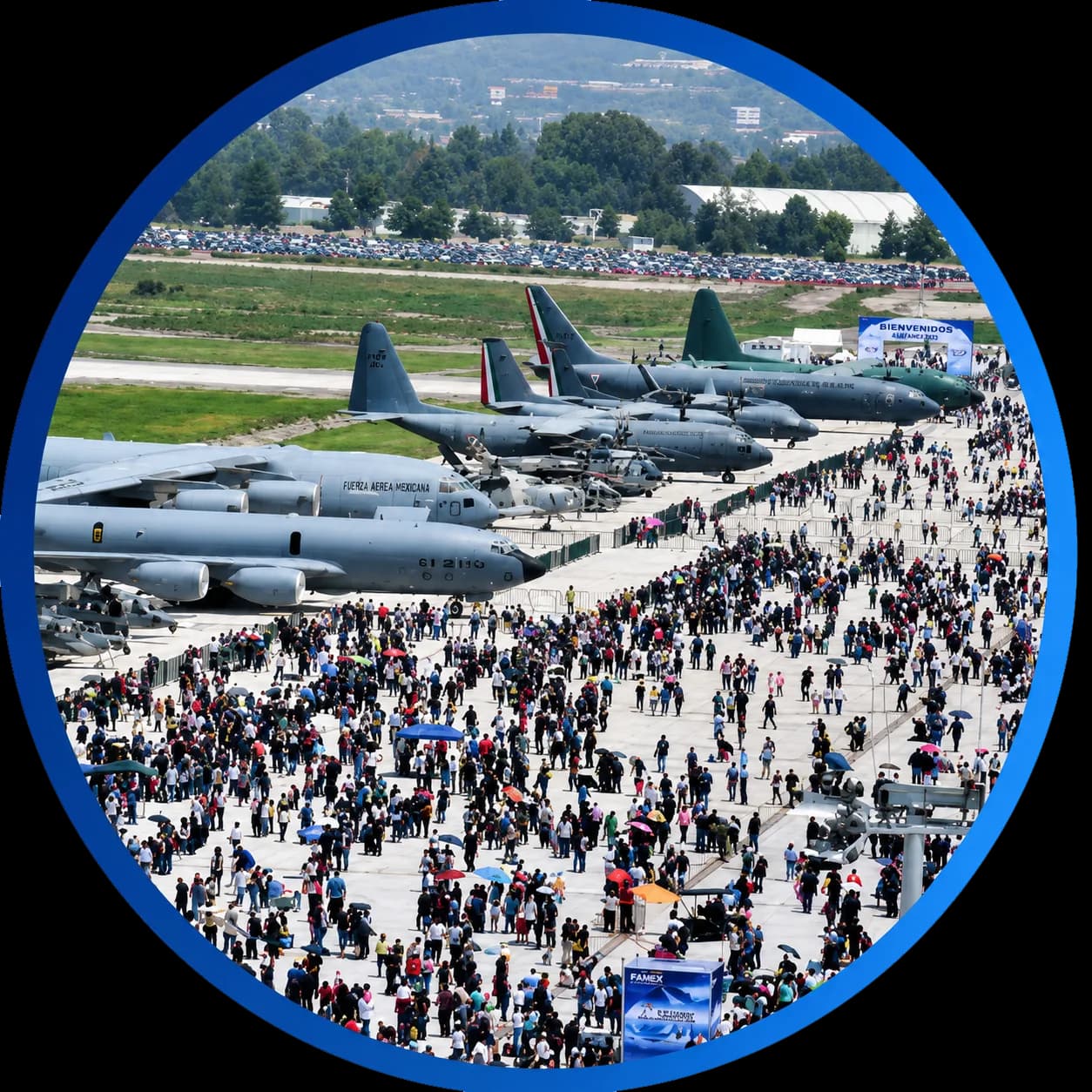 Demostración aérea de aeronaves en vuelo